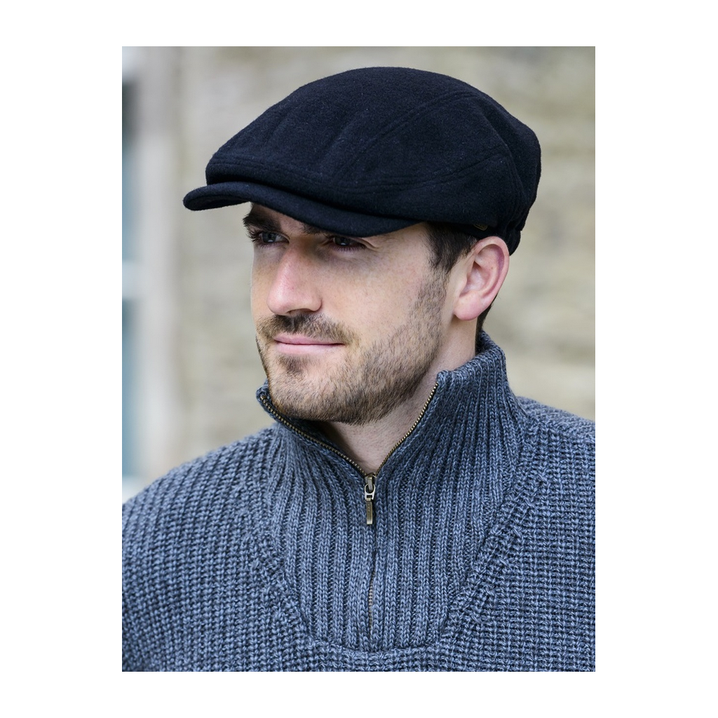 Mucros Weavers Kerry Tweed Flat Cap Black - Irish Paddy Caps