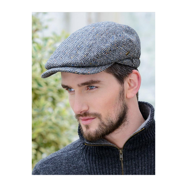 Mucros Weavers Kerry Tweed Flat Cap Grey - Irish Paddy Caps